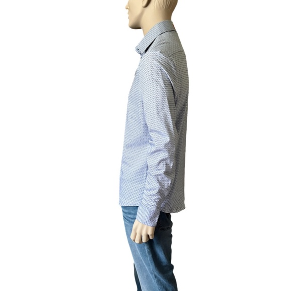 Modern English Button Front Shirt Long Sleeve 100% Cotton - Picture 8 of 11